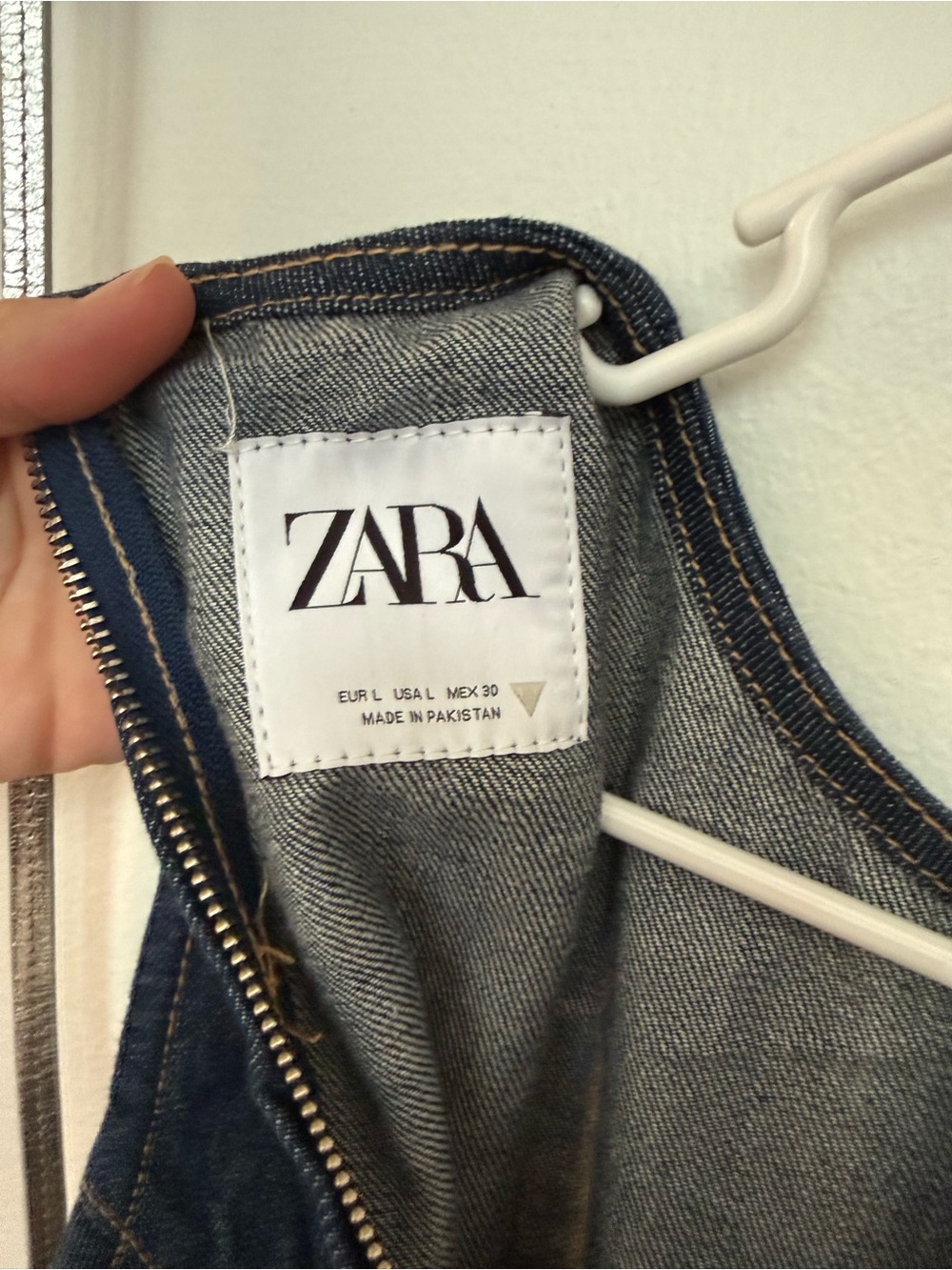 Zara Denim Zip-Up Dress - Picture 2 of 6